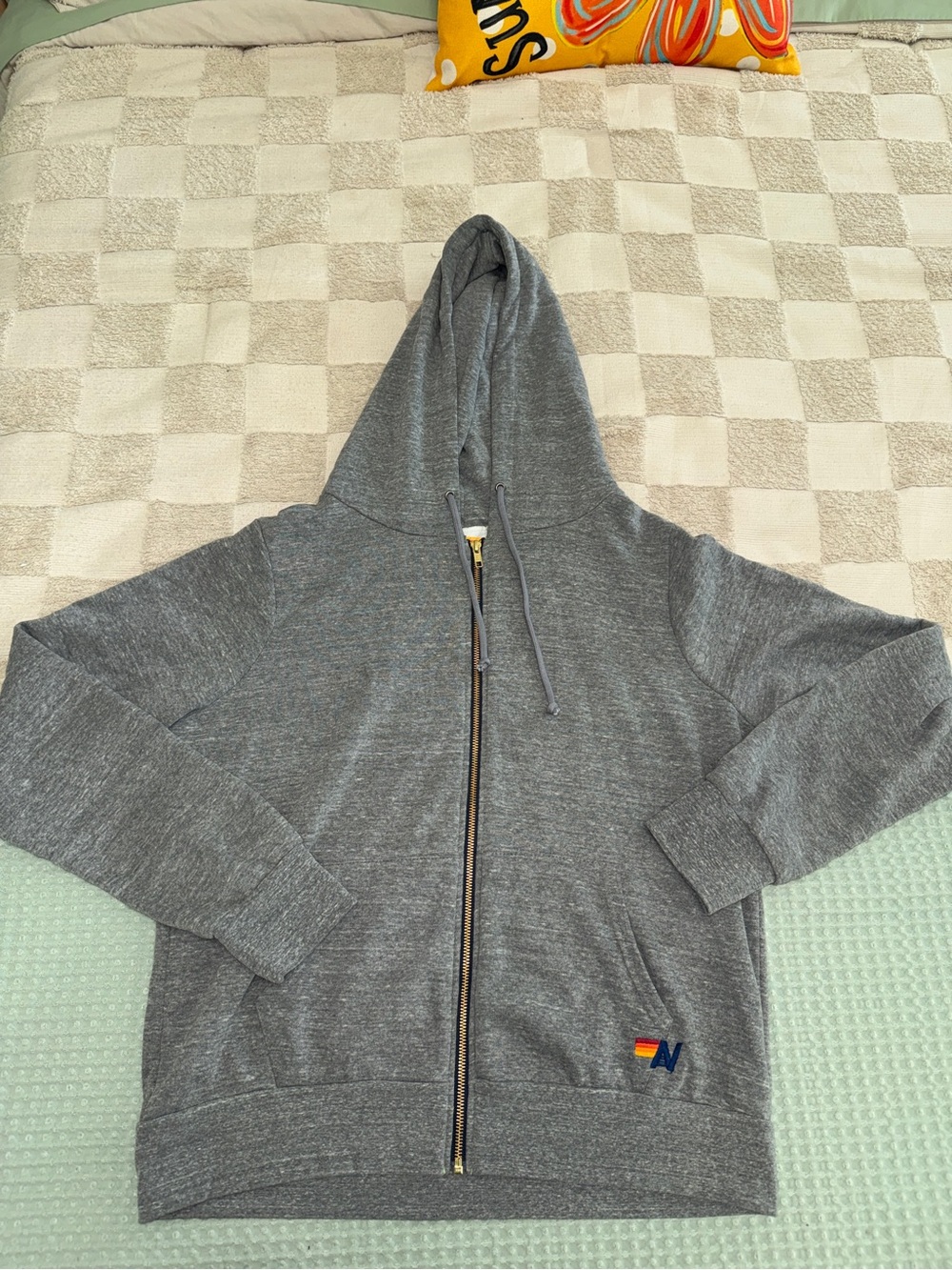 Aviator Nation Bolt Hoodie- Heather Grey size L